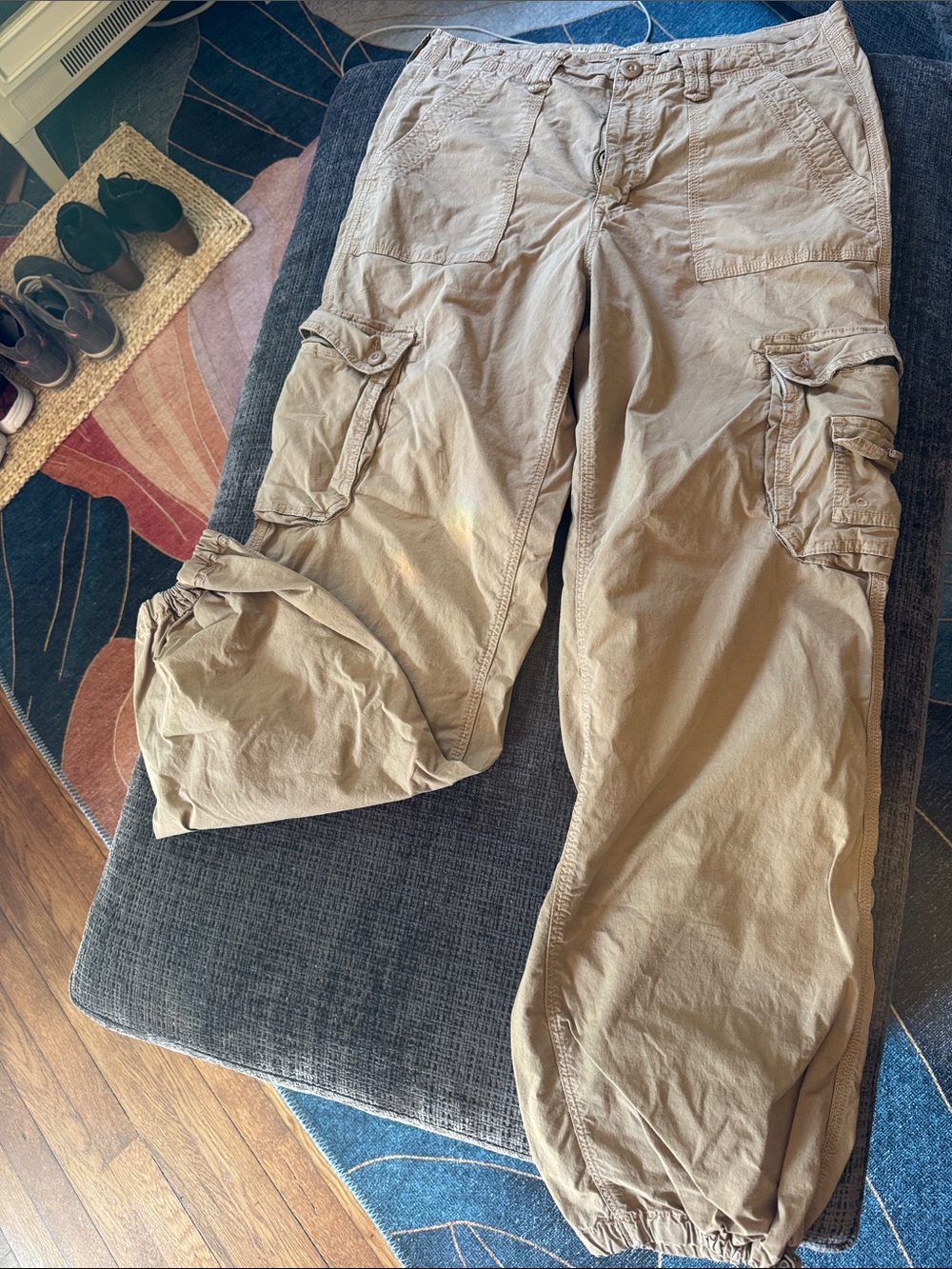 American Eagle Outfitters Beige Cargo Jogger Pants